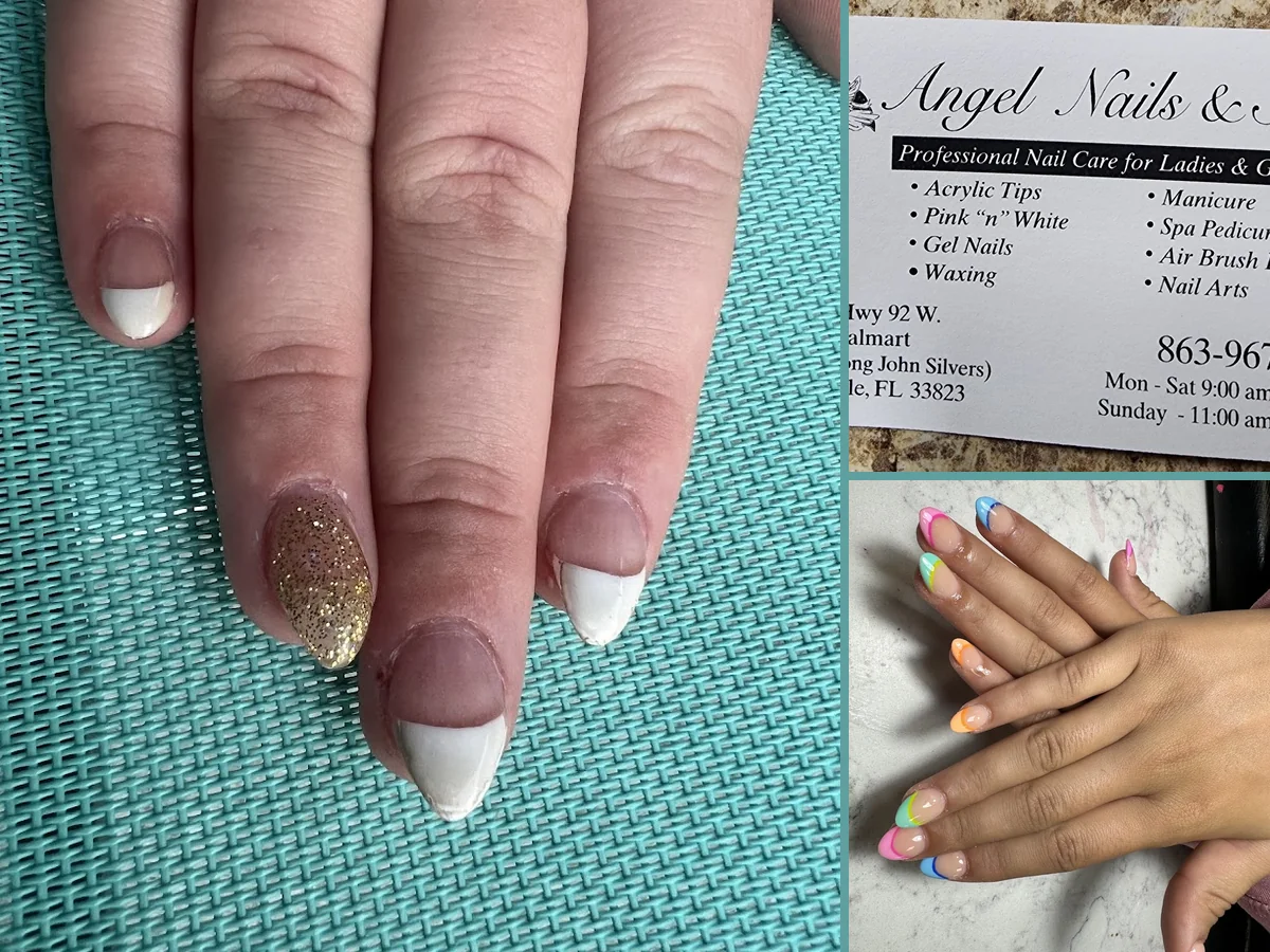 Manicured nails with a simple design.